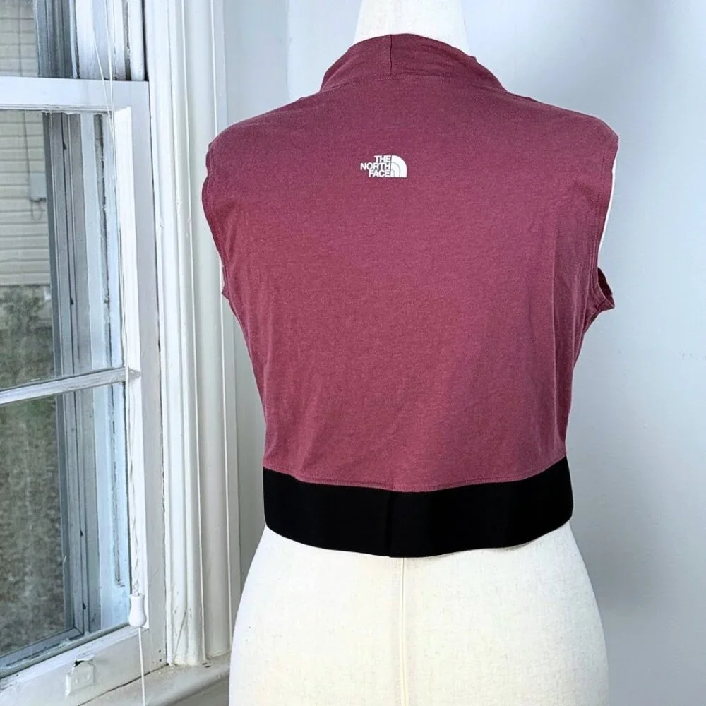 The North Face Coordinates Pink Workout Crop Top Large Mock Neck Gym Athleisure - Picture 3 of 7